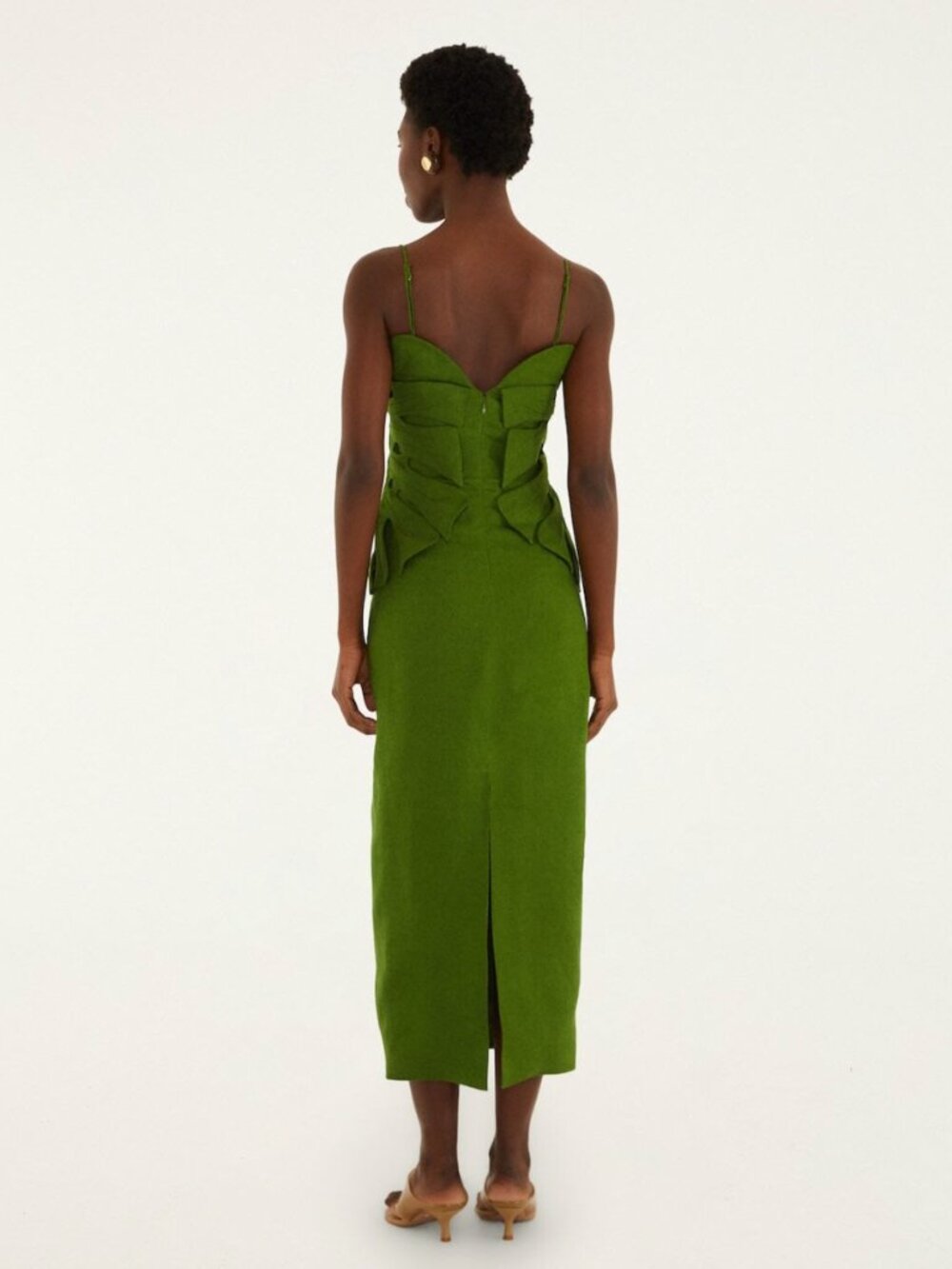 NWT Farm Rio Green Monstera Leaf Sleeveless Maxi Dress - Picture 4 of 5